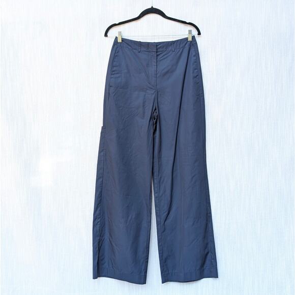Anthropologie Du Paradis Navy High-rise Wide-Leg Trouser Pants - Picture 1 of 11
